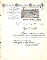 Verviers 1887 - Tannerie & Fabrique De Courroies Voos & Gaillard Superbe Litho - 1800 – 1899