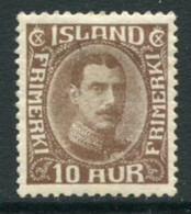 ICELAND 1931 Christian X Definitives  10 A. MH / *.  Michel 161 - Neufs