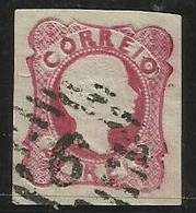 Portugal 1856/8 D. Pedro Cabelos Anelados #13 25rs Rosa Usado.carimbo 6 Alenquer.L54 - Oblitérés