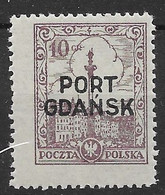 Port Gdansk Mnh ** Small Overprint 40 Euros 1926 - Ongebruikt