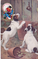 AT44 Animals - Dogs Looking At A Snail - Signed B. Cobbe? Tuck Oilette - Chiens