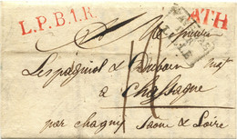 BELGIQUE - ATH ROUGE + L.P.B.1.R. + PAYS-BAS PAR LILLE SUR LETTRE AVEC CORRESPONDANCE, 1822 - 1815-1830 (Periodo Holandes)