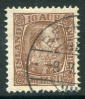 ICELAND 1902 Christian IX 16 A. Used.   Michel 40 - Used Stamps