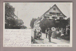 AK CH ZH Langnau 1913-06-11 Gasthaus Zum Hirschen Fotokarte Jakob Gugolz-Kleiner - Langnau Am Albis 