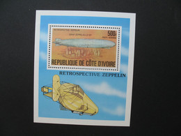 Côte D'Ivoire Bloc Feuillet  neuf   N° BF 8  à Voir  1977   Hitoire De L'aviation Zeppelin - Ivory Coast (1960-...)