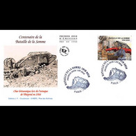 FDC JF - Centenaire Bataille De La Somme (2 Env) - Oblit 1/7/2016 Paris - 2010-2019