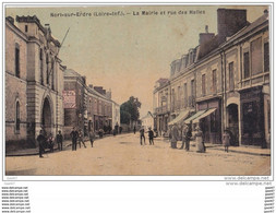 Cpa  RéfJP-V-v-114  (  Dép-44 à NORD-sur-ERDRE )   La Mairie Et Rue Des Halles "" à Droite La Pharmacie "" - Nort Sur Erdre