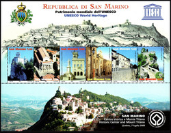 2008 San Marino, Patrimonio Mondiale UNESCO, Foglietto Nuovo (**) Al Facciale - Blocchi & Foglietti