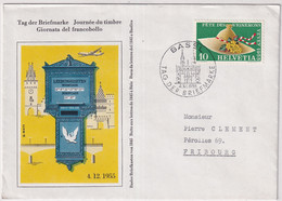 Schweiz - Illustrierter Brief  - 1955 Tag Der Briefmarke / Journée Nationale Du Timbre - BASEL - Giornata Del Francobollo