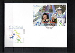 Slowenien / Slovenia 2010 Olympic Games Vancouver - Olympic Medals Block FDC - Winter 2010: Vancouver