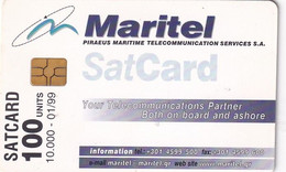 GREECE - MARITEL Satellite Card, First Issue 100 Units, Tirage 10000, 01/99, Used - Espace