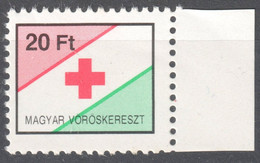 Official Red Cross Rotes Kreuz Croix Rouge Member Tax Stamp 20 Ft 1990 Hungary Ungarn Hongrie - Fiscaux