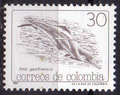 COLUMBIA - FISH Amazon River Dolphin  - **MNH  -1987 - Dolphins