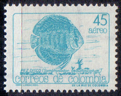 COLUMBIA - FISH Brown Discus Fish  - **MNH  -1989 - Dolphins