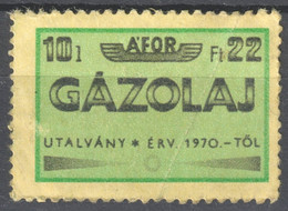 FUEL DIESEL Voucher / 1970 - HUNGARY - Revenue Tax - MH - ÁFOR Oil Industry - Fiscaux