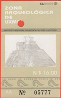 MESSICO - Zona Arqueológica De Uxmal - Biglietto Di Ingresso - Usato - Tickets - Entradas