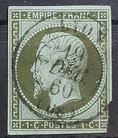 FRANCE 1860 - Canceled - YT 11 - Damaged On Lower Right Corner - 1853-1860 Napoleon III