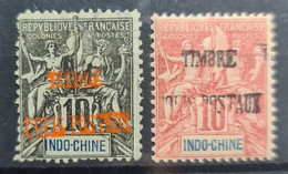 INDOCHINE 1899 - MLH - YT 4, 5 - COLIS POSTAUX - Nuovi