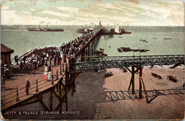 (4 H 13) Very Old Postcard (posted 1908) - UK - Margate Pier & Ferry - Margate