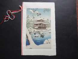 Japan 1937 Dekorative Weihnachtskarte Tetsusaburo Tanaka Governor The Central Bank Of Manchou Hsingking Manchoukou - Covers & Documents