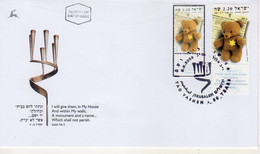 Israel 2003 Extremely Rare, Judaica, Holocaust Day, Shoah, Teddy Bear, Designer Photo Proof, Essay+regular FDC 27 - Non Dentellati, Prove E Varietà