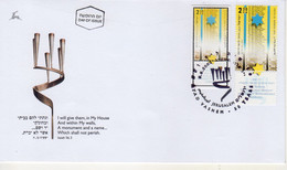 Israel 2003 Extremely Rare, Judaica, Holocaust Day, Shoah, A Monument & Name, Designer Photo Proof, Essay+regular FDC 28 - Ongetande, Proeven & Plaatfouten