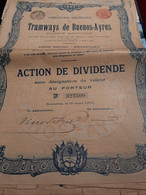 25 Exemplaires De Compagnie Générale De Tramways De Buenos-Ayres (Argentine) - Bruxelles 1907 - Railway & Tramway