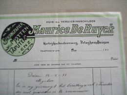 Courrier Ancien 1933 MAURICE DE RUYCK à Peteghem -Deinze - 1900 – 1949