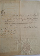 Document Fiscal De 1793 De 1 Shilling Et 6 Pence Imprimé à Sec Et Cachet Noir De 9 Pence + Logo Du Notaire De Liverpool - Fiscale Zegels