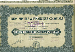 75-MINIERE ET FINANCIERE COLONIALE. UNION ...  1927 - Sonstige