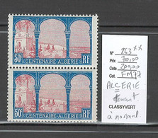France - Yvert 263** - Centenaire Algérie - ALCERIE Tenant à Normal - Unused Stamps