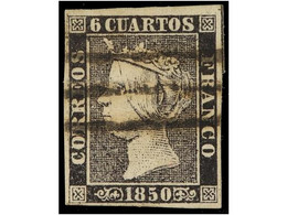 SPAIN: ISABEL II. 1850. 6 CUARTOS BLACK - Sin Clasificación