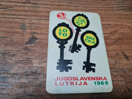 Old Pocket Calendars - Yugoslavia, Loterie, Lutrija, Loto,  1968, RR - Petit Format : 1961-70