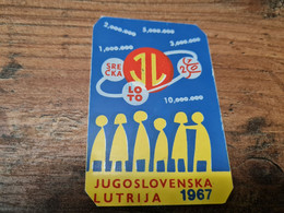 Old Pocket Calendars - Yugoslavia, Loterie, Lutrija, Loto,    1967, RR - Petit Format : 1961-70