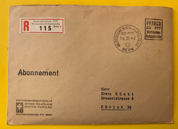 18111 - Lettre Recommandée Wertzeichencerkaufstelle GD-PTT Bern 16.03.1948 - Franquicia