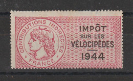France Fiscal Impot Sur Les Vélocipèdes 1944 ** MNH - Steuermarken