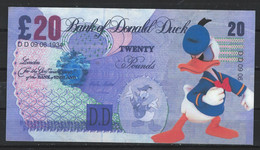 OZ-/-028- BANK OF DONALD DUCK - 20 £  "  DONALD & DUCK " , SUPERBE  * * ,  VERSO BLANC - Altri – Europa