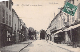 CPA Chagny - Rue De Beaune - Vélo - Terrasse De Café - Chagny