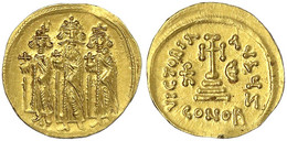 Solidus 631/632, Constantinopel, 6. Offizin, 5. Indiktion. Heraclius, Heraclius Constantin Und Heraclonas Stehen Nebenei - Byzantium