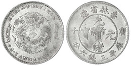 1/2 Dollar (Yuan) Jahr Keng Tze = 1900, Provinz Kirin.gutes Sehr Schön. Lin Gwo Ming 527. - Cina