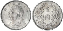 Dollar (Yuan) Jahr 3 = 1914. Präsident Yuan Shih-kai.vorzüglich/Stempelglanz. Lin Gwo Ming 63. Yeoman 329. - Cina