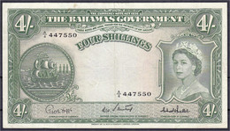 4 Shillings O.D. (1953). II-III. Pick 13c. - Bahamas