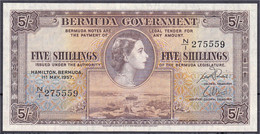5 Shillings 1.5.1957. I- Bis II+ Pick 18b. - Bermudas