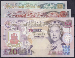 3 Scheine Zu 5, 10 U. 20 Pounds 2000-2004. I. Pick 29, 30, 31. - Gibraltar