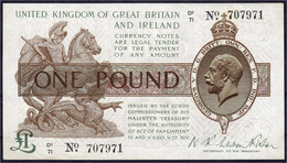 1 Pound O.D. (1922-1923). Runder Punkt Unter No.II. Pick 359a. - Unclassified