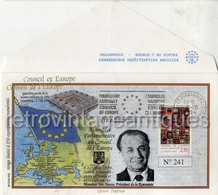 ION ILIESCU Council Of Europe Conseil De L'Europe 4 Octobre 1993 Adhesion De La Roumanie 241/250 Exemplaires Numerotes - Dienstzegels