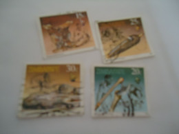 ZIMBABWE  USED STAMPS HEADREST ART  SET   4 - Zimbabwe (1980-...)