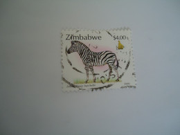 ZIMBABWE  USED STAMPS ANMALS ZEBRA - Zimbabwe (1980-...)