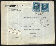 ROUMANIE    Lettre Recommandée Du 23 02 1940 De Bucarest Pour Angoulême - Postmark Collection