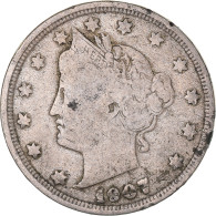 Monnaie, États-Unis, Liberty Nickel, 5 Cents, 1907, U.S. Mint, Philadelphie - 1883-1913: Liberty